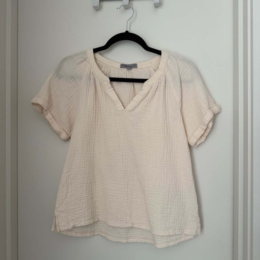 Wishlist Apparel Cream Cotton Gauze Blouse Top